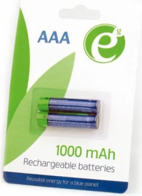 Produktbild von EnerGenie EG-BA-AAA10-01, Wiederaufladbarer Akku, AAA, Nickel-Metallhydrid (NiMH), 1,2 V, 1000 mAh, Cd (cadmium), Hg (Quecksilber), Pb (Blei)