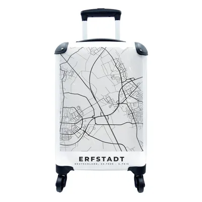 Produktbild von MuchoWow® Koffer Handgepäck Trolley Rollkoffer Kleine Reisekoffer mit 4 Rollen - Deutschland - Stadtplan - Erfstadt - Karte - Cabin Size < 55x40x23 cm & 55x40x20 cm - Fotokoffer - Kabinenkoffer - Boardgepäck - Reise-Box - Reisekoffer - Reisegepäck - Koffer mit Bild - Trolley für Kinder