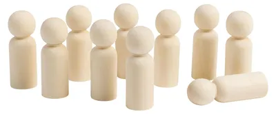 Immagine prodotto di EDUPLAY 370125 Persone e animali in legno medio Ø 2,5 x 7 cm (confezione da 10)