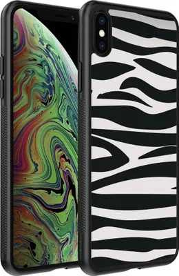 Produktbild von Smartphonica Handyhülle passend für iPhone Xs Max mit Zebradruck - TPU Rückseitenhülle mit Zebradruck Design - Schwarz Weiß