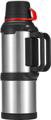 Produktbild von Famanu Thermoskan 4,0 l - Isolierte Edelstahl-Trinkflasche mit 3 Bechern