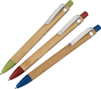 Produktbild von 3x Holz-Kugelschreiber aus Bambus / 3 Farben