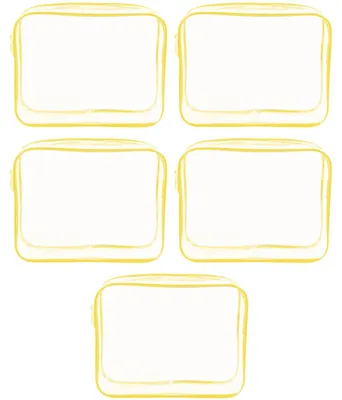 Produktbild von 5er-Pack durchsichtige PVC-Kulturbeutel mit Reißverschluss, tragbare Kosmetiktasche für Urlaub, Badezimmer und zur Organisation