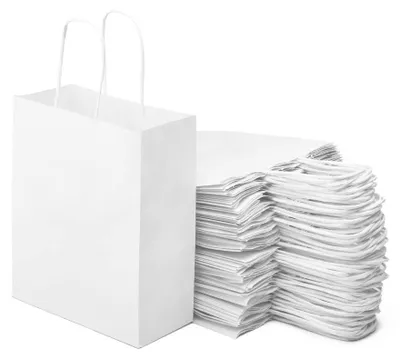 Image de Sacs cadeaux en papier kraft avec des anses, lot de 40