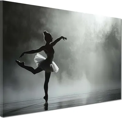 Produktbild von Abstrakt Ballerina schwarz/weiß Wandbild Leinwandbild Kunstdruck Wanddeko: 150x100x4cm