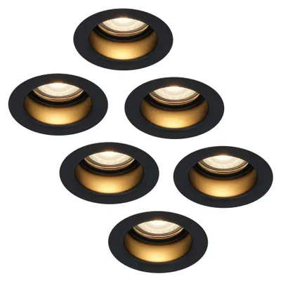 Image de HOFTRONIC - Spot LED encastrable plat 6W 570 lumen 2700K IP65 Noir
