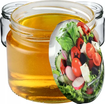 Image de KADAX Pots à confiture avec couvercle "Sonka", Pots à confiture, Pots à conserves, 330 ml, couvercle en mélange de légumes, 20 pièces