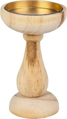 Produktbild von Kerzenständer Säule - für Stumpenkerzen - braun/gold - ca. 8 x 13 cm