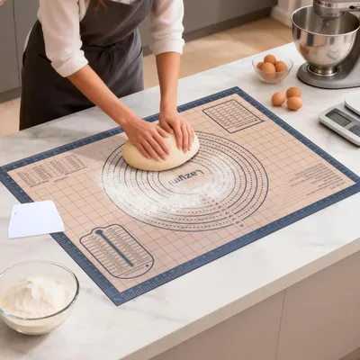 Zdjęcie produktu dla Silikonowa mata do pieczenia, 71 x 51 cm - antypoślizgowa i wolna od BPA, idealna do pieczenia