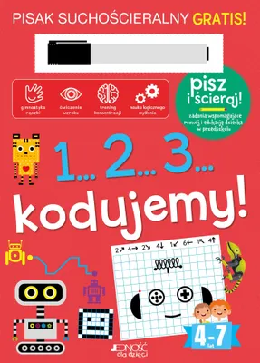Immagine prodotto di 1...2...3... kodujemy! Książka z pisakiem suchościeralnym dla dzieci