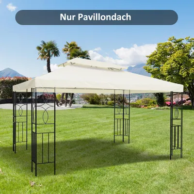 Obrázek produktu pro Náhradní střecha, prodyšný polyester, rozměry 4 x 3 metry, vhodná pro zahradní altány, 8 drenážních otvorů, odolná pro venkovní použití