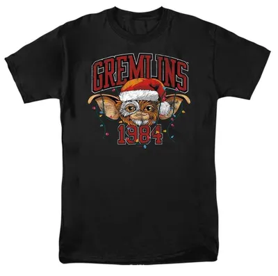Image de T-shirt Gremlins, modèle unie pour hommes et femmes, motif de Noël, référence TV38745 (taille XXL), couleur noire