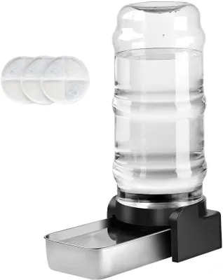 Image de Fontaines automatiques d'abreuvement pour chiens et chats, d'une capacité de 8,6 litres, avec un bol en acier inoxydable, un système de filtration, pour