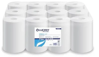 Papierové utierky, kotúčové, vnútorné dávkovanie, 2-vrstvové, LUCART, "Strong 14 CF", snehobiela