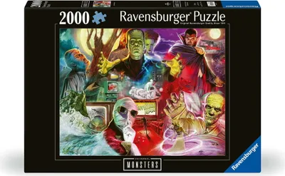 Obrázek produktu pro Ravensburger Jigsaw Puzzle Universal Monsters, 2000 kusů, Fantasy, 14 rok/roky