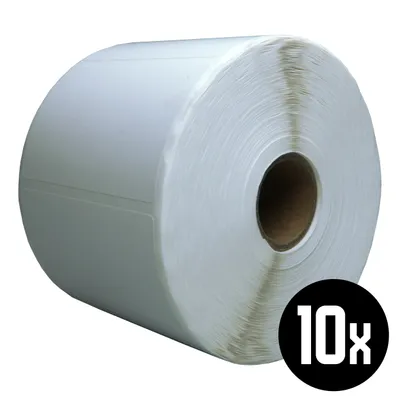 Produktbild von DULA Etiketten - Kompatibel mit Zebra 67x42mm - Weiß - Permanent - 10 Rollen - 1200 Etiketten pro Rolle - Kern 25mm