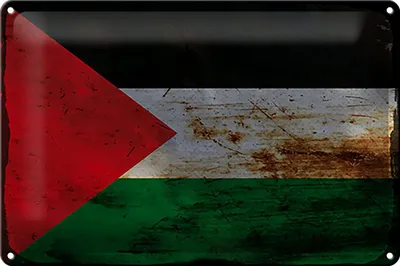 Produktbild von Blechschild Flagge Palästina 30x20cm Flag Palestine Rost