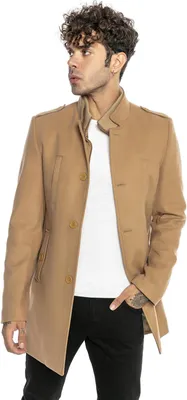 Produktbild von Red Bridge Herren Mantel Trenchcoat Jacke Wool Jacket Slim-Fit Transformable