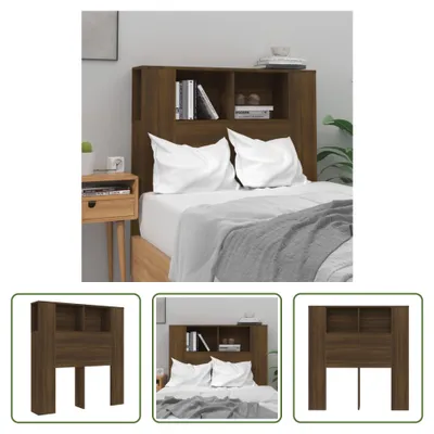 Produktbild von The Living Store Kopfteil mit Ablagen Braun Eichen-Optik 100x18,5x104,5 cm