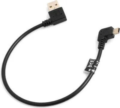 Produktbild von SYSTEM-S Mini USB Kabel 90° Rechts gewinkelt Winkelstecker auf USB Typ A (male) 90° rechts gewinkelt Datenkabel Ladekabel 26 cm