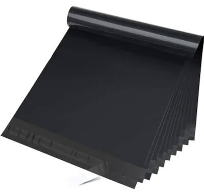 Obrázek produktu pro 25 kusů polymailerových obálek, rozměr 12 x 15,5 cm - samolepicí obálky pro odesílání oděvů a dokumentů, barva černá