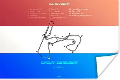 Produktbild von MuchoWow® Poster Zandvoort - F1 - Rennstrecke 180x120 cm - Fotoplakat