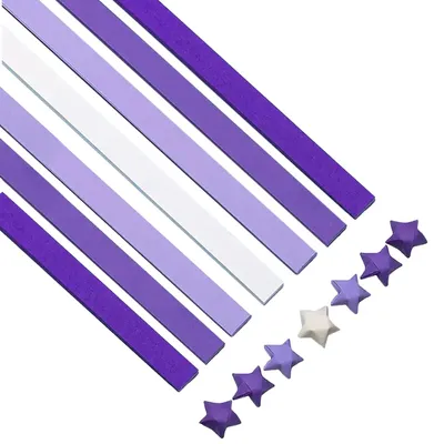 Origami-Sternstreifen, 1350 Stück, 7 Farben, Lila