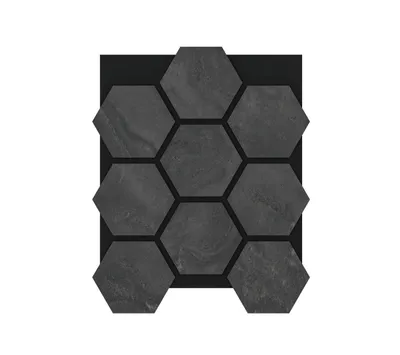 Produktbild von DECOHAUS – Sechseckiges Akustikpaneel Matt-Anthrazit, 4 Stück à 674×551×15 mm