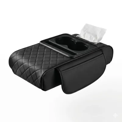 Immagine prodotto di Cuscini per braccioli auto con tasche laterali in Finto cuoio, imbottitura per braccioli auto - RESTLUX