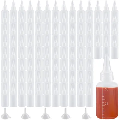 Imagen del producto de Solidchoice - 100 botellas exprimibles de 50 ml con embudo