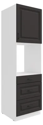 Produktbild von Küchen Backofen Hochschrank 60 Stilo Grau Küchenzeile Küchenblock + Schubladen