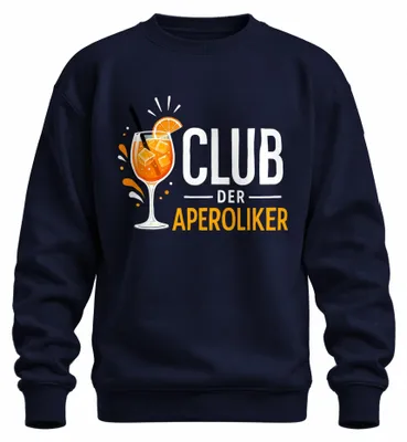 Productafbeelding van Club der Aperoliker - Spritz Cocktail - Zomerfeest - Meisjesavond - Sweater/Pullover, Marineblauw, Maat L
