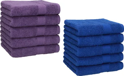 Produktbild von Betz 10 Stück Seiftücher 30x30 cm PREMIUM 100% Baumwolle Farbe: lila und royalblau