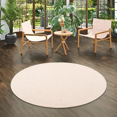 Produktbild von Natur Teppich Wolle Berber Beige Rund, Größe:200 cm Rund