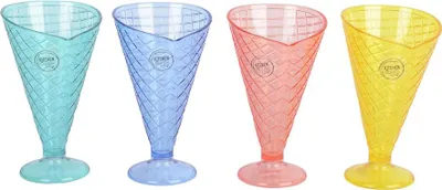 Produktbild von 6 wiederverwendbare konische Becher, verschiedene Farben, 4er-Set