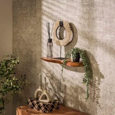 Produktbild von FURNLUX Wandregal Bio-akazie 60cm / Hauptfarbe: Braun / Abmessungen: 60 x 4 x 20 cm