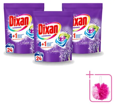 Produktbild von 3 x Dixan Power Caps Extreme Power Lavendel Waschmittelkapseln für Buntwäsche - Sparpackung - 3 Stücke