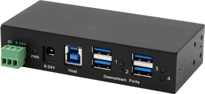 Produktbild von EXSYS EX-11244HMS Schnittstellen-Hub USB 3.2 Gen 1 (3.1 Gen 1) Type-B 5000 Mbit/s Schwarz (EX-11244HMS)