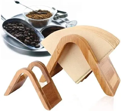 Holz Kaffeefilterhalter für Filterpapier - Ablage und Display für Espressomaschine und Kaffeezubehör