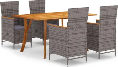 Produktbild von vidaXL 5-tlg. Garten-Essgruppe Grau