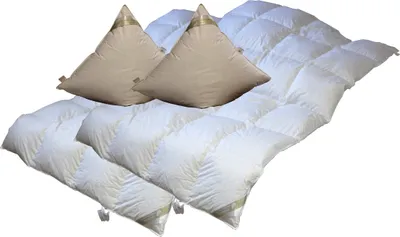 Produktbild von 2 x Set leichte Ganzjahresdecke Daunendecke 4x6 155x220 + Kissen 80x80 4-tlg.