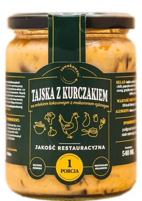 Zdjęcie produktu dla Zupa tajska z kurczakiem, papryką i makaronem ryżowym 540 ml Zawekowani