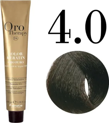 Produktbild von Fanola Oro Therapy 4.0 Chestnut, Braun, Chestnut, Frauen, 100 ml, Alle Haare, Farbspeichernd, Lang anhaltend, Glanz, Weichmachend