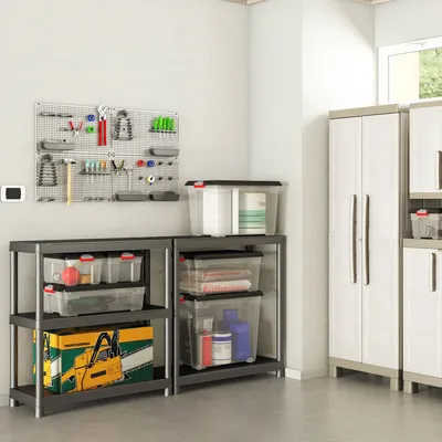 Obrázok produktu pre Úložný box Moover XL s kolieskami, 60 l, čierny transparent