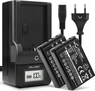 Immagine prodotto di CELLONIC 2x Batteria per Fotocamera Compatibile con Kodak Easyshare DX6490, Easyshare DX7590, Easyshare DX7630, KLIC-5001 – (1400mAh, 3.7V) + Caricabatteria