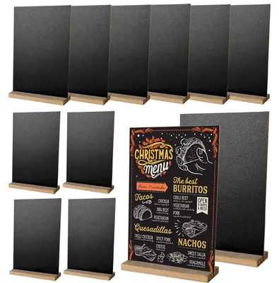 Productafbeelding van Set van 12 Mini-Tafels met Houten Basis - Dubbelzijdige Afwasbare Tafel