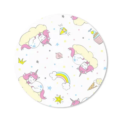 Produktbild von MuchoWow® Mauspad Mousepad Einhorn - Muster - Regenbogen 20x20 cm - Mousepads - Maus Mat - Pad - Mausunterlage - Schreibtischmatte