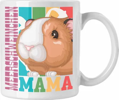 Produktbild von Trendation - Meerschweinchen Mama Tasse Geschenk für Hasen Besitzerin Spruch Geschenkidee (Weiß)