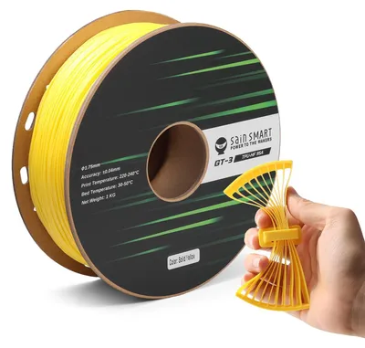 Immagine prodotto di Filamento TPU SainSmart da 1,75 mm, filamento flessibile GT-3 per la stampa 3D ad alta velocità (500 mm/s), resistente ai raggi UV, colore giallo, bobina da 1 kg, precisione dimensionale di +/- 0,04 mm