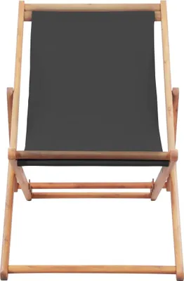 Produktbild von vidaXL Strandstuhl Klappbar Stoff und Massivholz Grau